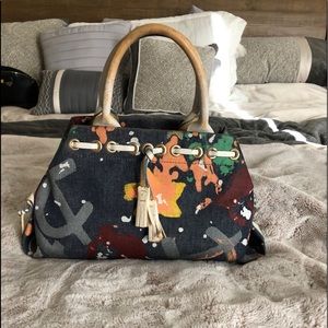 Vintage Dooney & Bourke paint splatter  purse